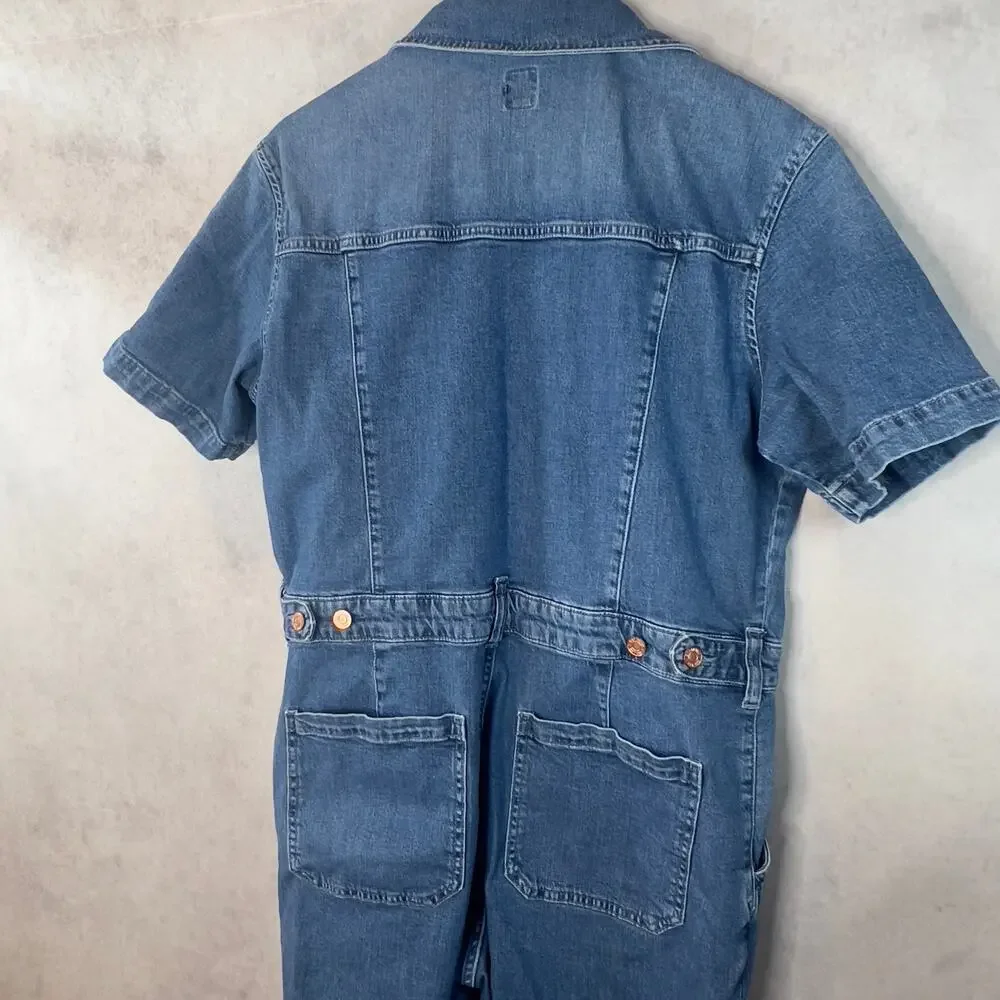 Gap Denim Jumpsuit Medium Wash Women Size 16 XL - Picture 5 of 6